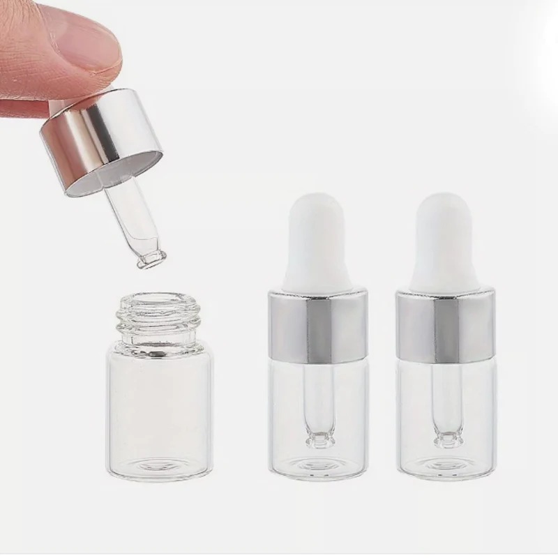 

5Pcs 2ml Clear Emtpy Glass Dropper Bottles Mini Dropper Bottles for Traveling Essential Oils DIY Cosmetic Liquid