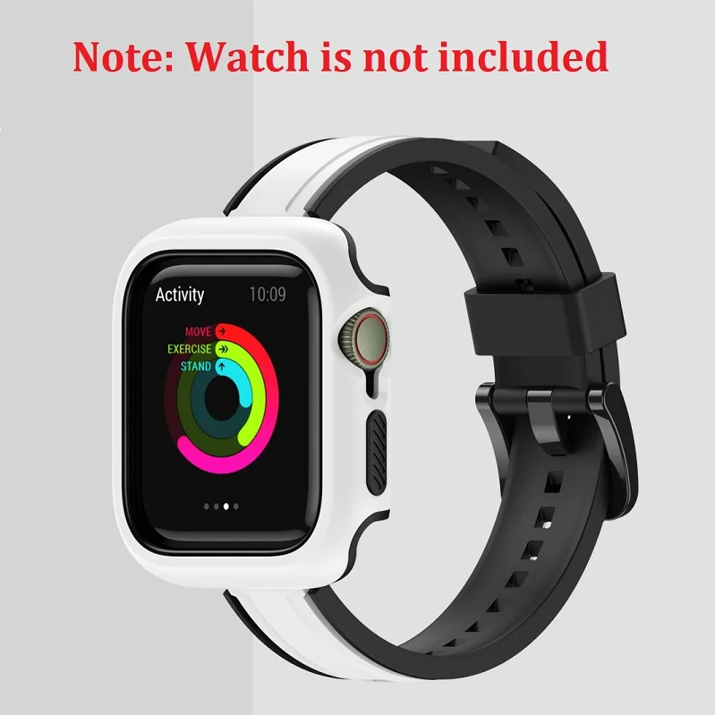 2 in 1 Small Waist Silicone Sttrap + Watch Case for Apple Watch Series 7/6/5/4/3/2/1/SE (41MM 45MM 44MM 40MM) apple watch band