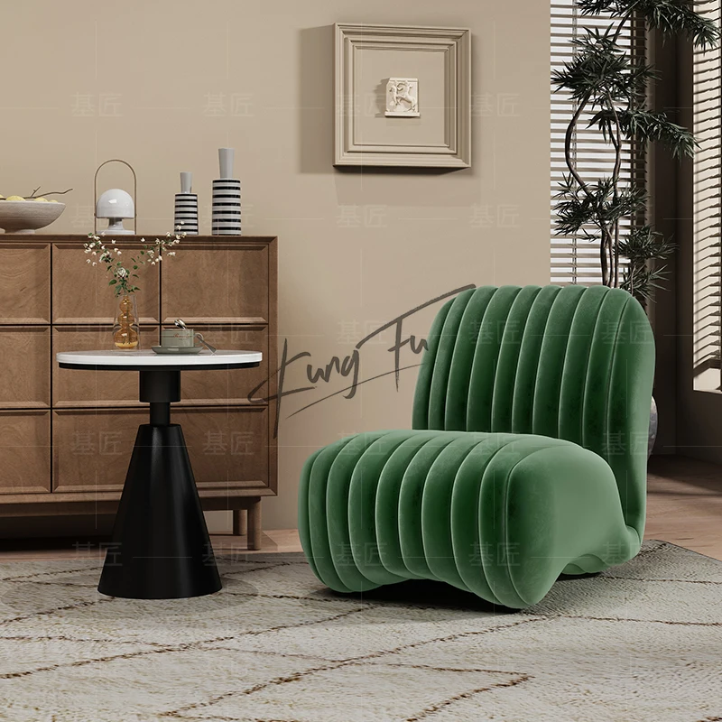 أريكة فردية كاجوال على طراز Wabi-Sabi للفندق والإقامة المنزلية وغرفة المعيشة والشرفة ومنطقة الراحة