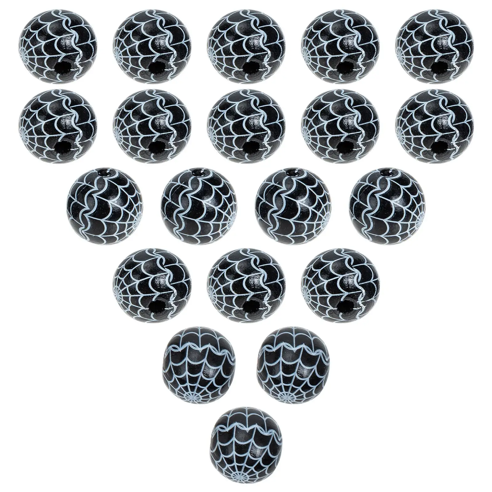 

50 Pcs Wooden Beads Accessories Smooth Surface DIY Crafts Halloween Christmas Gifts Bead Making Supplies Jewelry