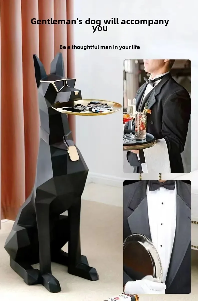 HotLarge, Creative, Floor-to-ceiling, Gentleman Dog, Ornament Light Luxury Living Room Decoration TV Cabinet, Home, Tray, New Ho