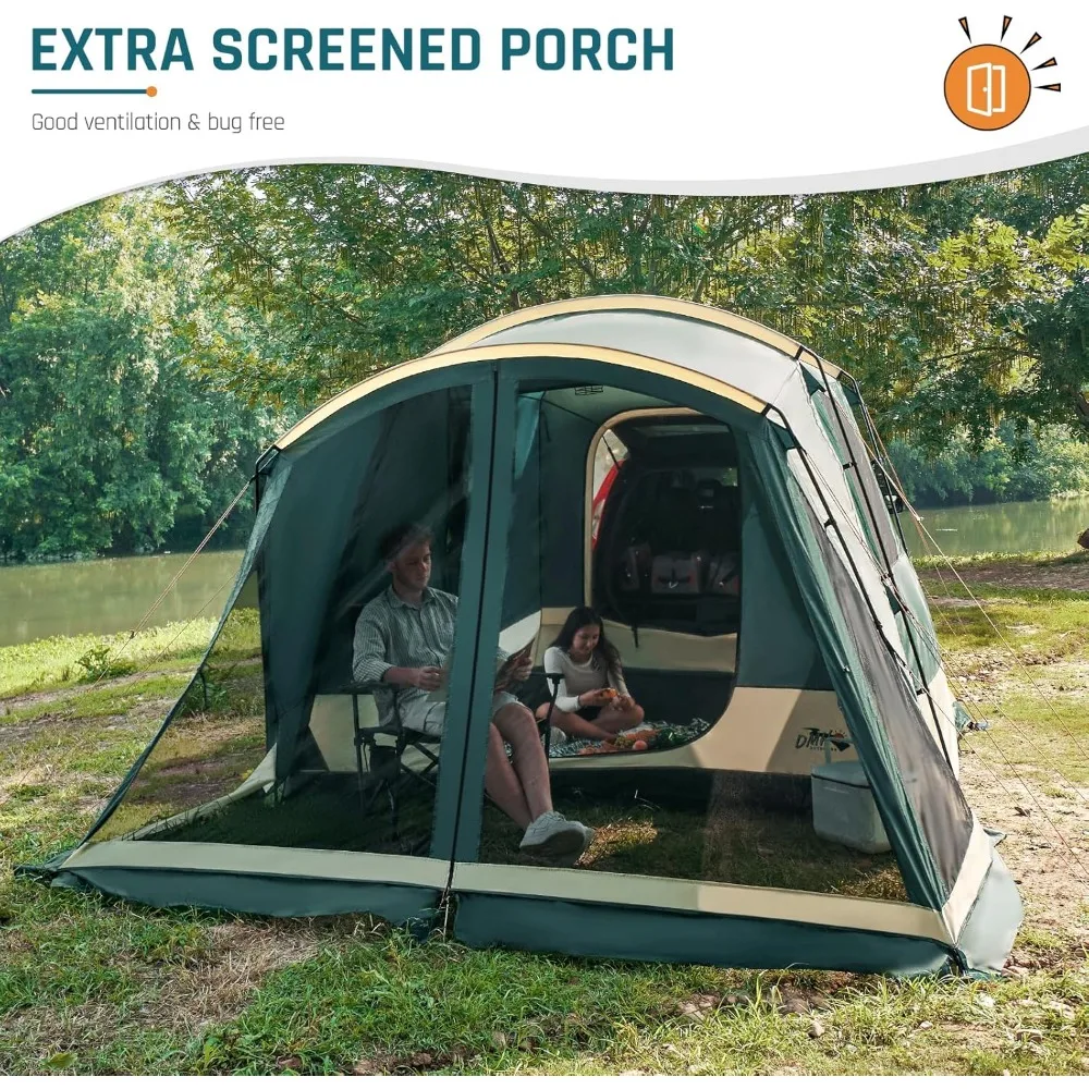 Weather Resistant Tent with Double Layer Door and Window Design, Large for Camping, Big Tent for Camping Includes Storage Bag