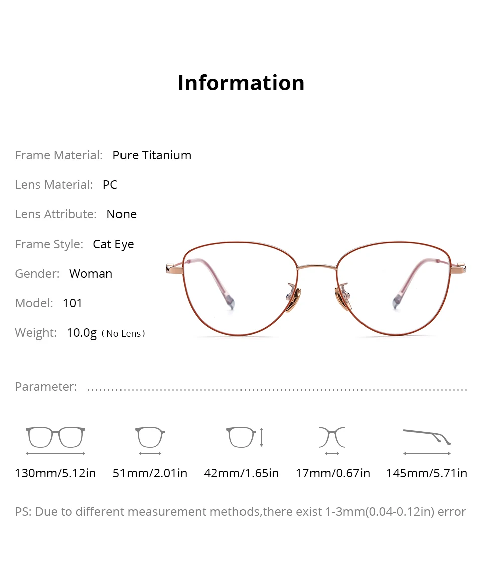 NIANZHEN Brillengestell aus reinem Titan für Herren, 2025, neue Cat-Eye-Marken-Design-Brille, ultraleichte Retro-Brille, Brille 101 – Detail 2