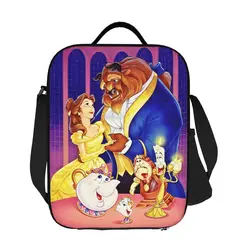 Custom Beauty And The Beast Lunch Boxes Women Belle Princess Cooler Thermal Food Insulated Lunch Bag Kids School Children