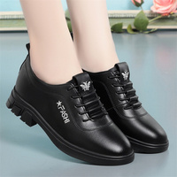 Fashion Retro Women's Anti-slip Spring Fall New Lightweight Student Casual Sports Shoes Soft Leather Soft Sole Low-top Shoes