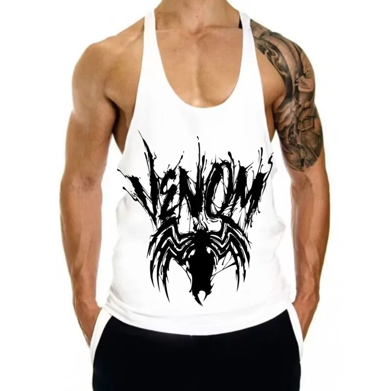

Men's Venom Logo Graphic Stringer Vest Gym Fitness Racerback Tank Top Breathable Stylish Comfortable for Bodybuilding & Workout