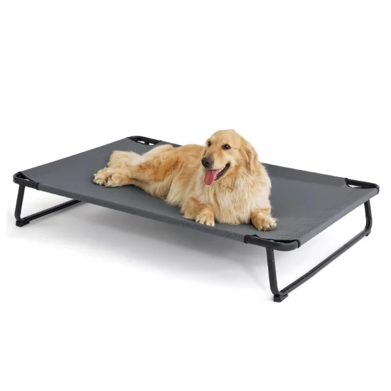 

Elevated Outdoor Dog Bed Gray Indoor/Outdoor Pet Hammock Breathable Cooling Mesh No-Slip Feet Chew-Resistant Frame Pet Supplies