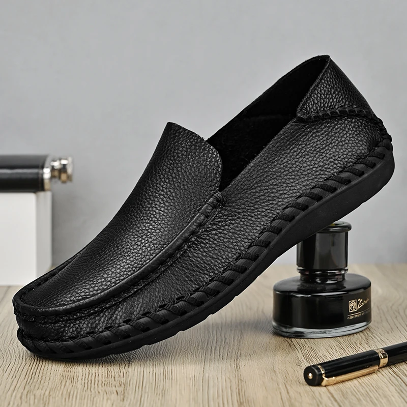 New Spring Comfortable Casual PU Leather Shoes Men Loafers Plus Size Shoes Men Flats Breathable Driving Shoes Men Moccasins