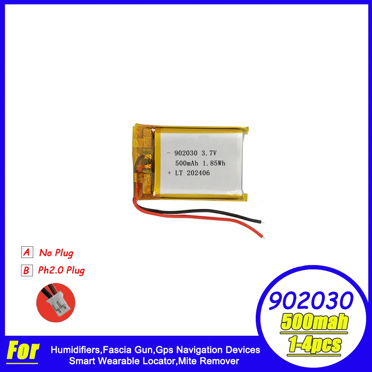 103048 Lithium Battery 1500mAh 3.7V Rechargeable Lipo Batteries For Humidifiers GPS Smart Wearable Locator Bluetooth Speaker PS4