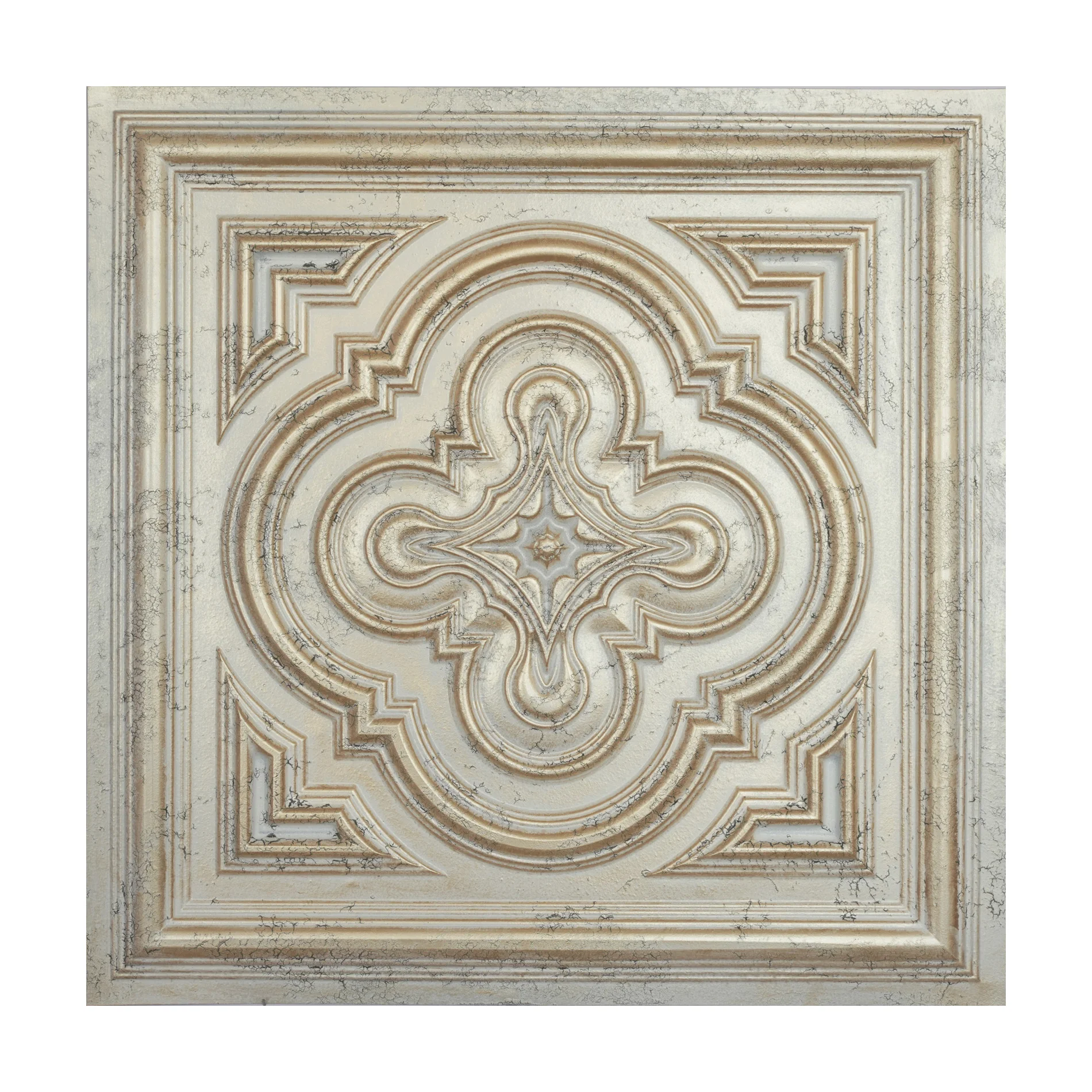 

Decorative Fancy Tiles Embossed wall panel for night club 24 x24in PL36 Distress crack champagne gold 10pcs