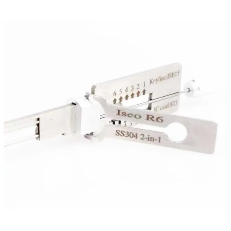 新入荷 SS304 2-IN-1 2 in 1 ISEO R6 民間住宅用ロックオープナー ロックピックセット 鍵師ツール