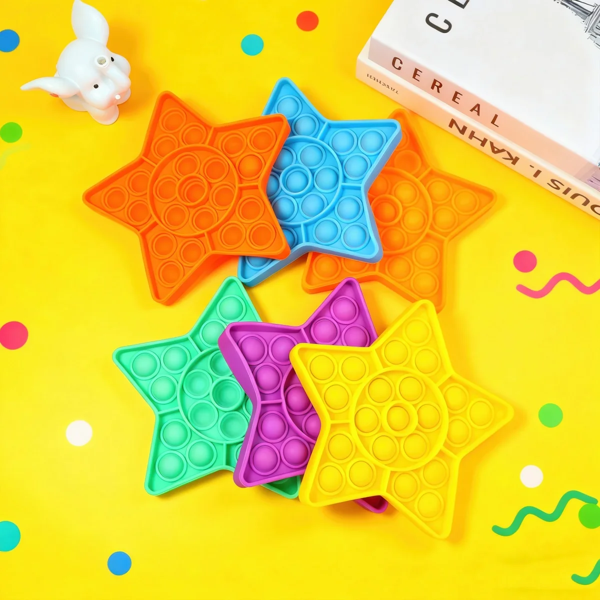 1 قطعة لعبة تململ متعددة الحسية تصميم فقاعة بوبر ستار المحمولة الهدوء لتخفيف التوتر والقلق للأطفال البالغين (لون عشوائي) #5