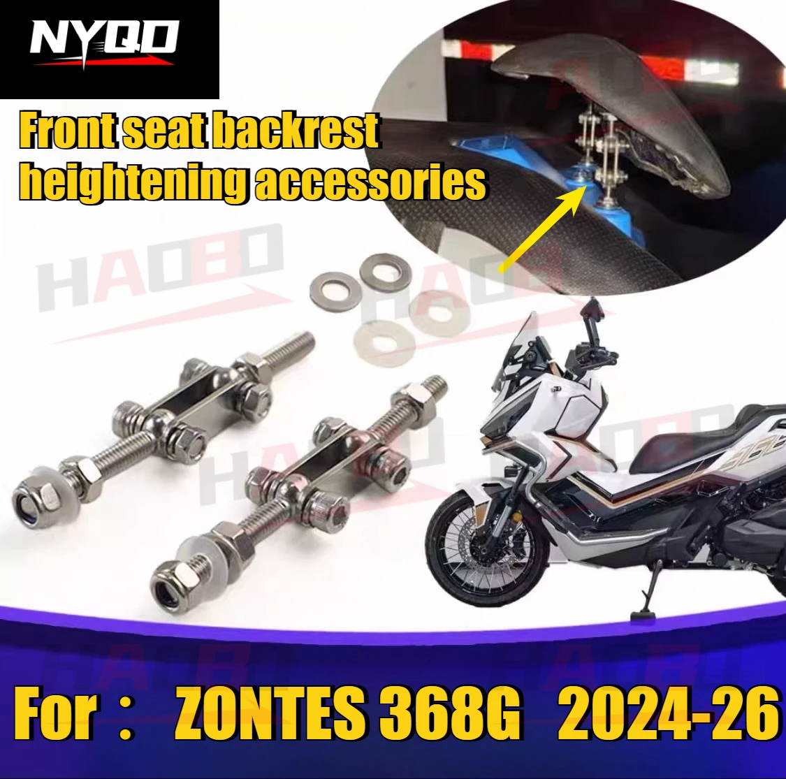 

Motorcycle Backrest Modified Waist Support for ZONTES 368G 368-G2024-2026 Raised Forward Backward Waist Support Bracket