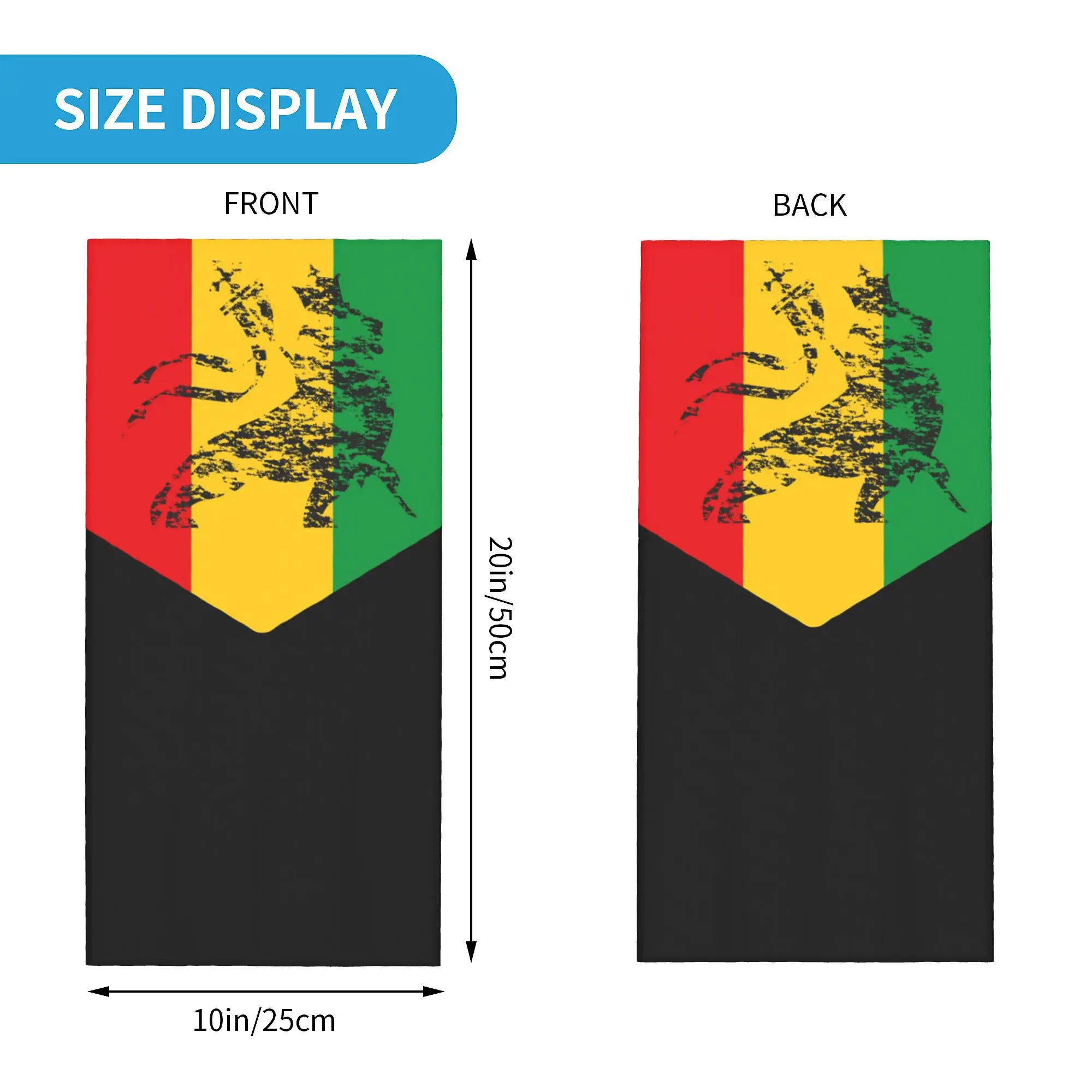 Custom Jamaica Rasta Stripe Rasta Color Neck Gaiter Men Women UV Protection Winter  Bandana Scarf for Hiking