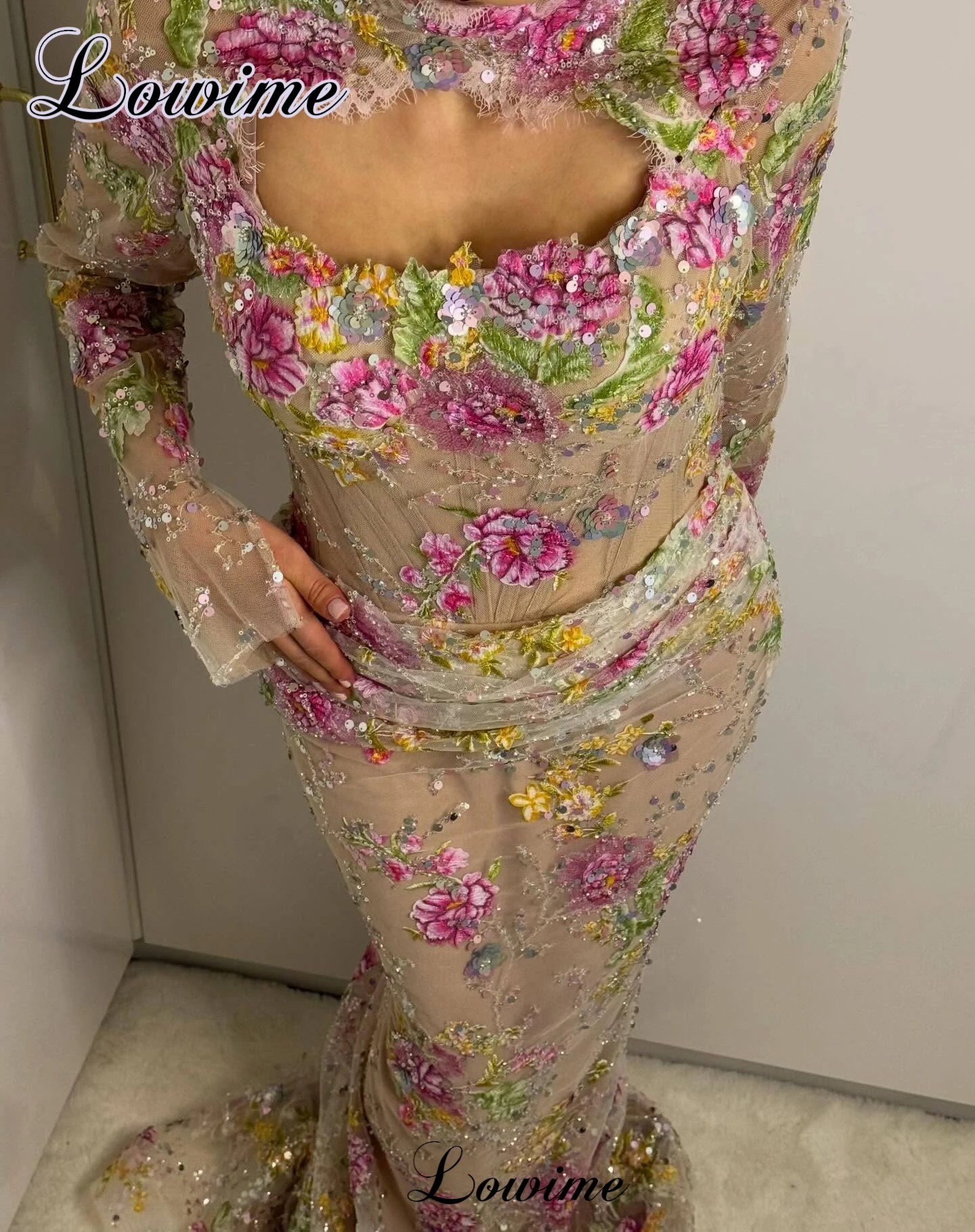 Beliebte florale Ballkleider im Meerjungfrauen-Stil, schlichte Abendkleider, elegante Couture-Kleider für den Alltag, Cocktailkleider, maßgeschneidert