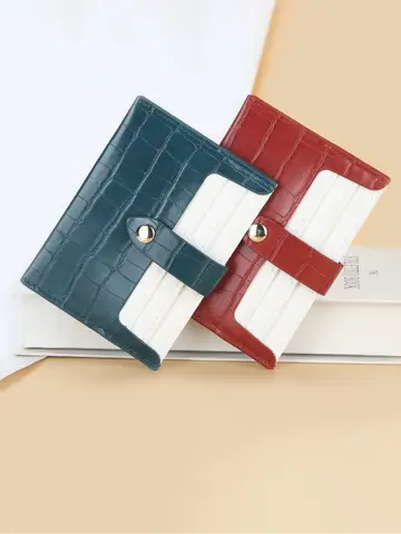 Cute Candy Color Card Wallet - Baellerry Pu Leather Mini Organizer with 3 Slots
