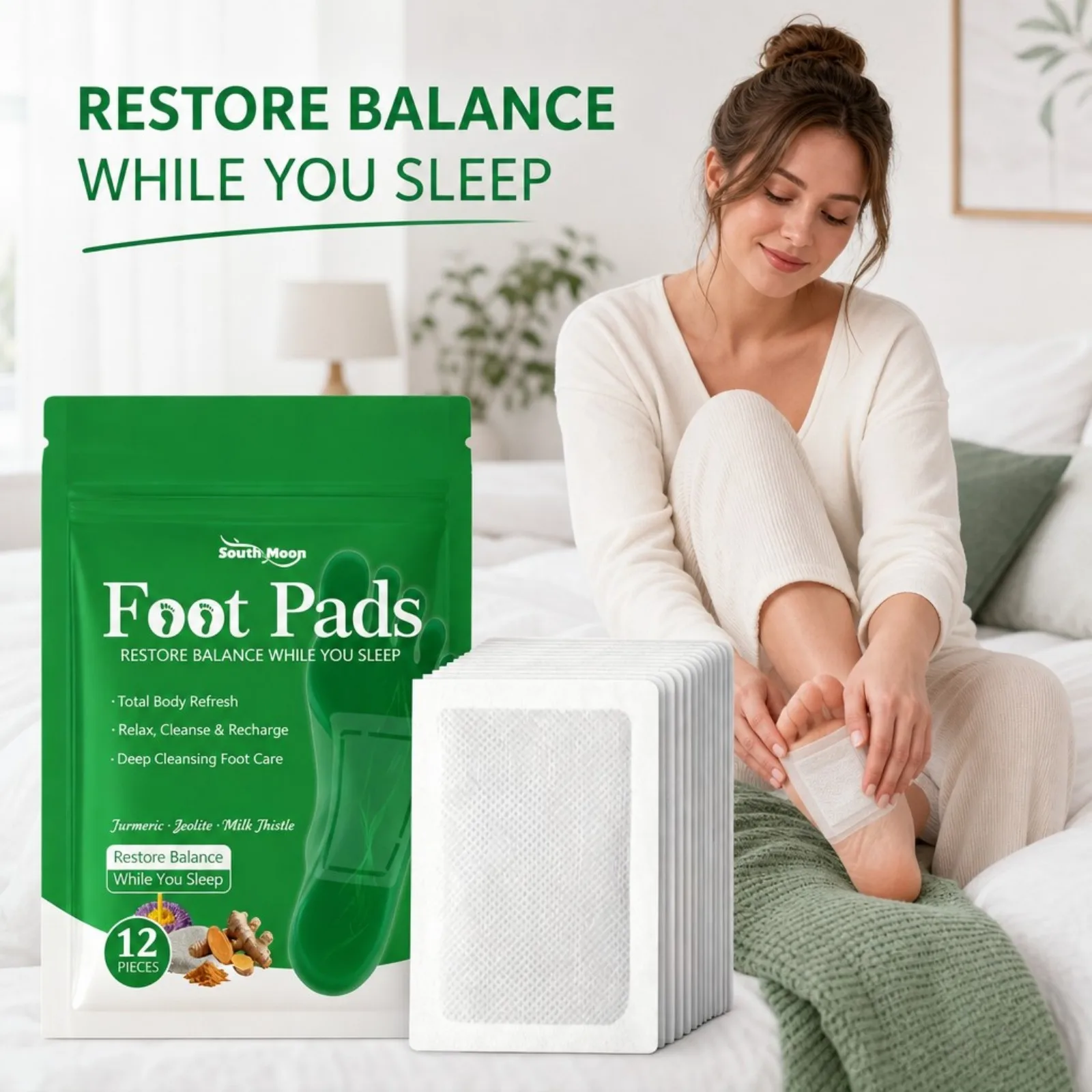 12/36/60/120pcs Turmeric Foot Care Patches Gentle Hydrating Soothing Foot Improvement Sleep Body Detox Thin Adhesive Feet Care