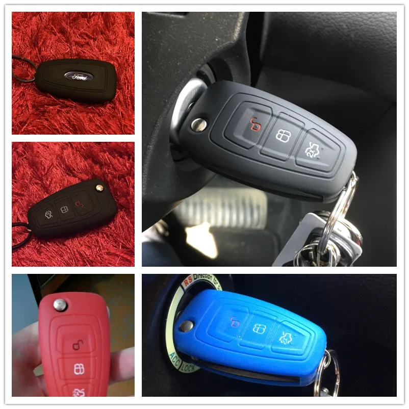 FIT FOR FORD FOCUS MK3 ST FIESTA RANGER MONDEO ECOSPORT ESCAPE KUGA FLIP KEY REMOTE SILICONE COVER CASE FOB SHELL 3 BUTTON