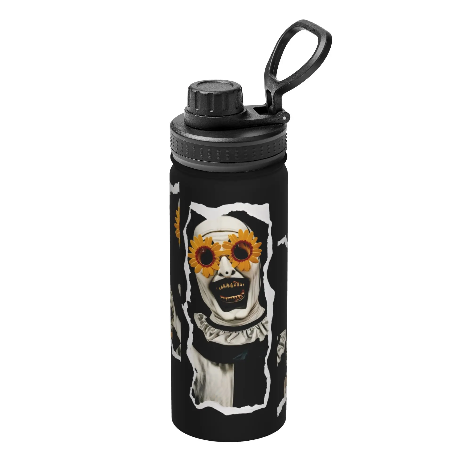 Terrifiers Art The Clown 18OZ Sports Insulated Kettle Halloween Thermal Cup Stainless Steel School Mug Spill Proof