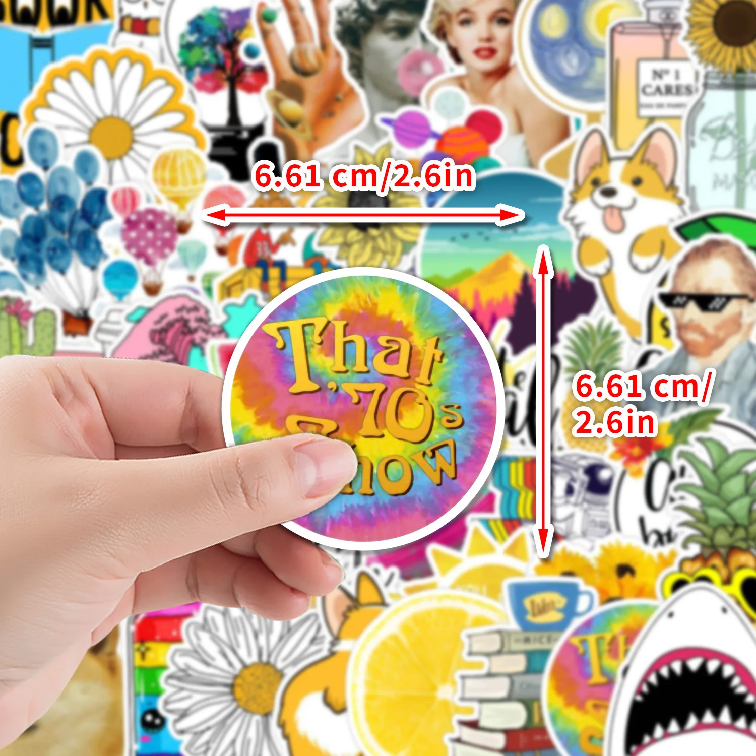 

10/30/53PCS Cartoon Summer Stickers Personalized Creative Doodle Decal Children's Toys DIY Water Cup Phone Case Suitcase Desk