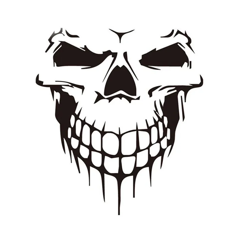 

Jpct horror car sticker skull head waterproof cover scratch skull shape engine hood decorative paper suitable for everyone