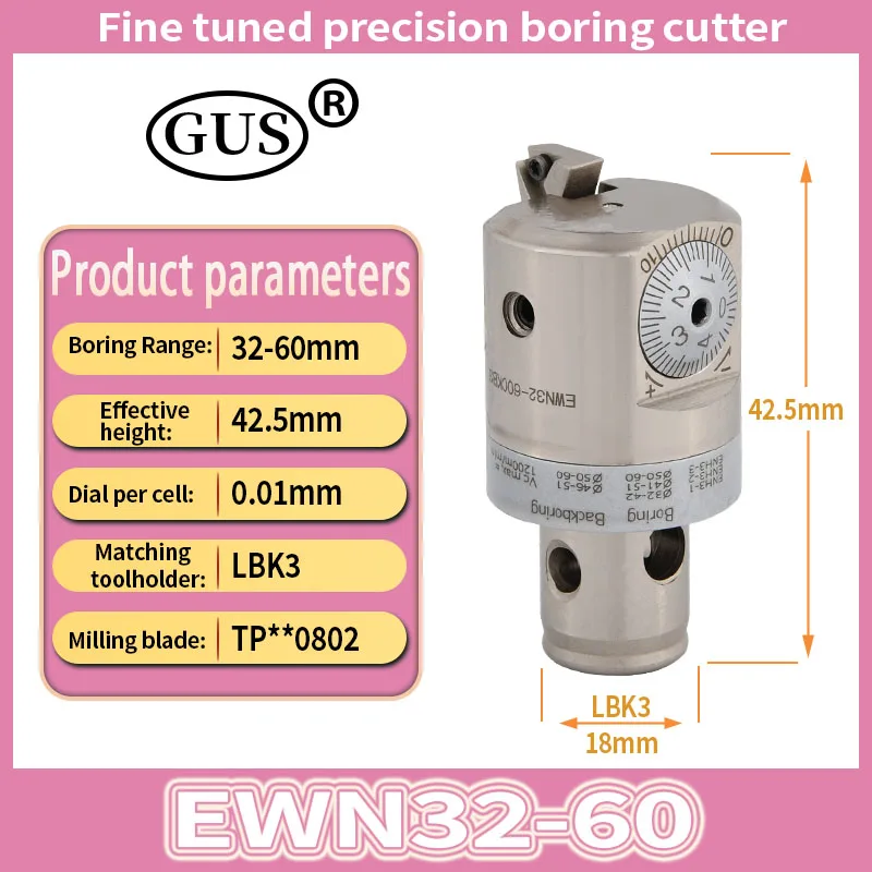 GUS Fine Tuned Boring Head EWN20 EWN25 CNC Tool Holder Metal Lathe Adjustable CBH CKB LBK1 2 3 4 5 6 Chuck Spindle Milling Tools