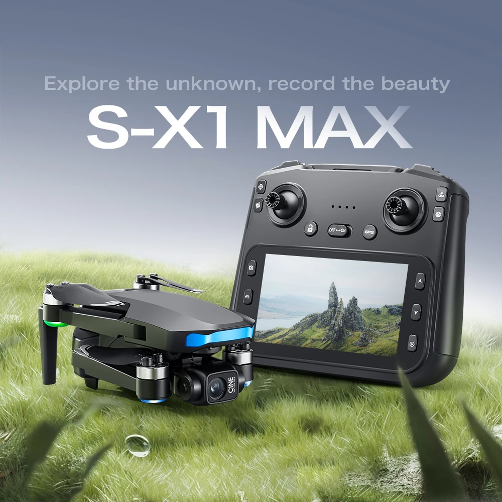 S-X1 Drone Baru dengan Layar 3 Sumbu Anti-guncang Gimbal 4K Drone Tanpa Sikat Udara RC Quadcopter 5G GPS 8K HD Kamera EIS Mini Drone
