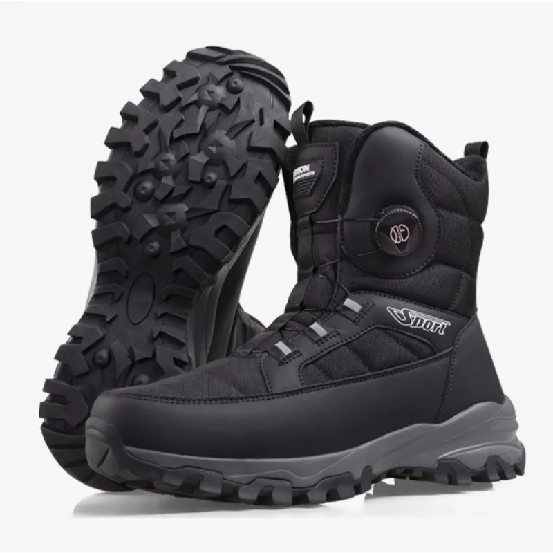 

Men Snow Boots Waterproof High-top Cotton Shoes Outdoor Non-slip Trekking Boots Thicken Velvet Winter Boots for Men Botas Hombre