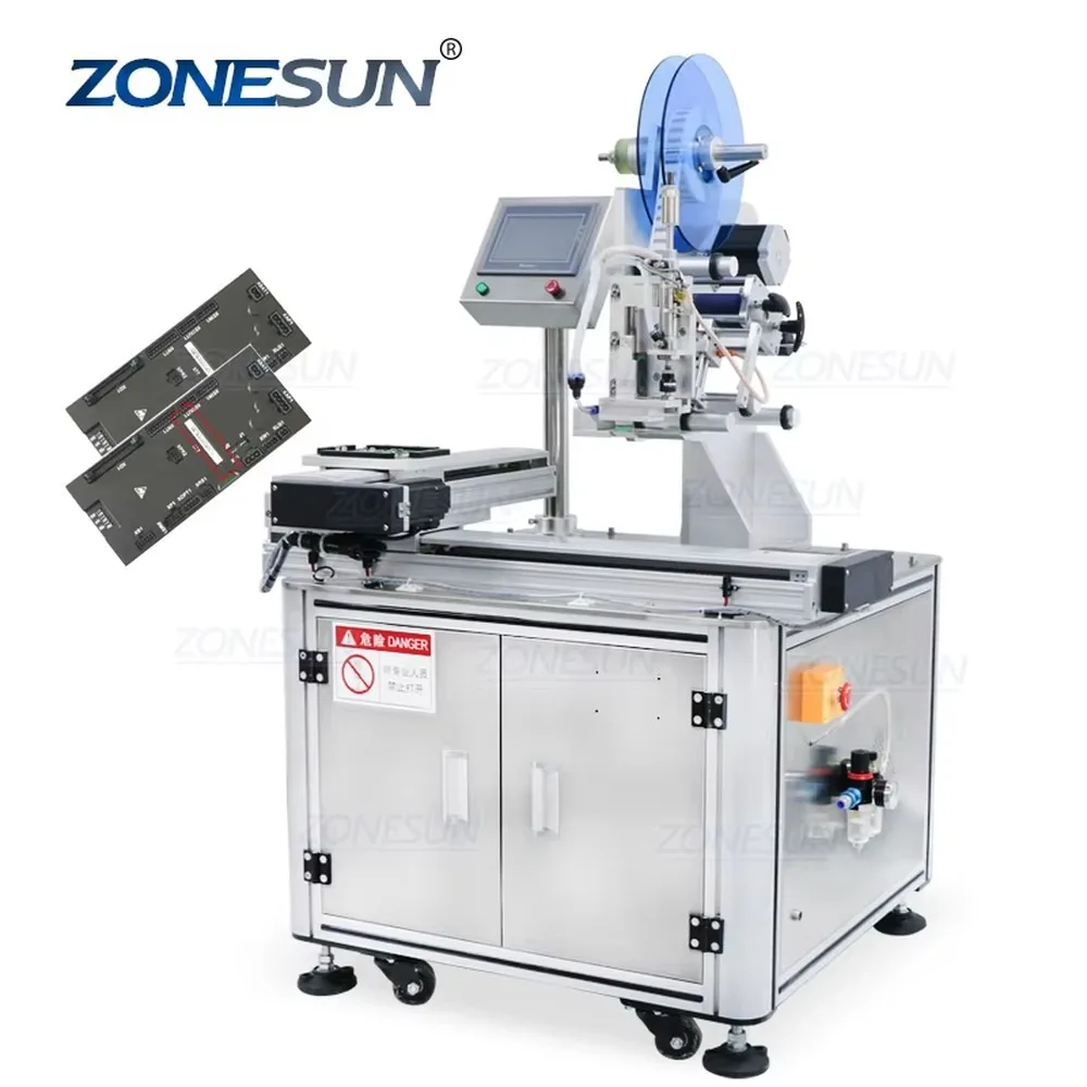 ZONESUN ZS-TB452Z Semi Automatic Flat for Surface Labeling Machine for PCB Adhesive Sticker Flat Label Applicator
