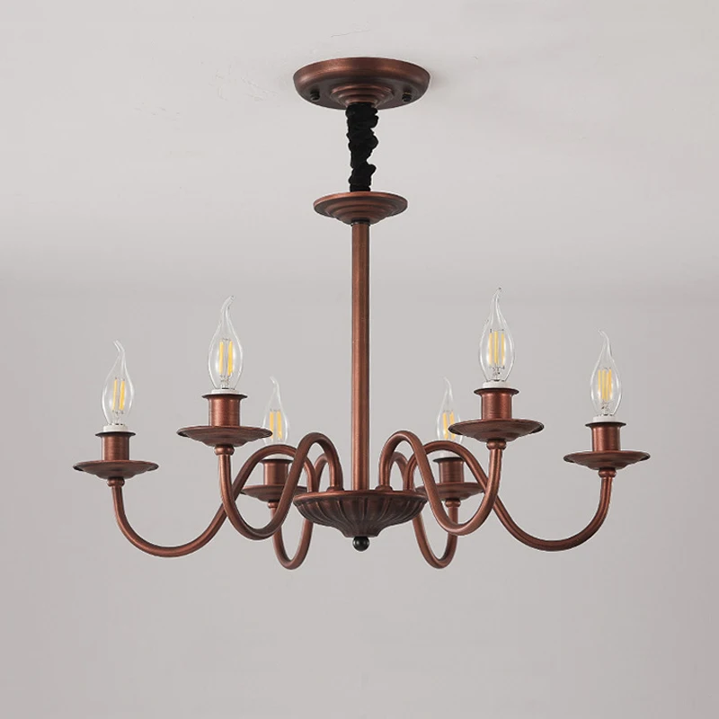 Retro Pendant Lamp American Country Living Room Ceiling  Simple Atmospheric copper Bedroom decor pendant lights