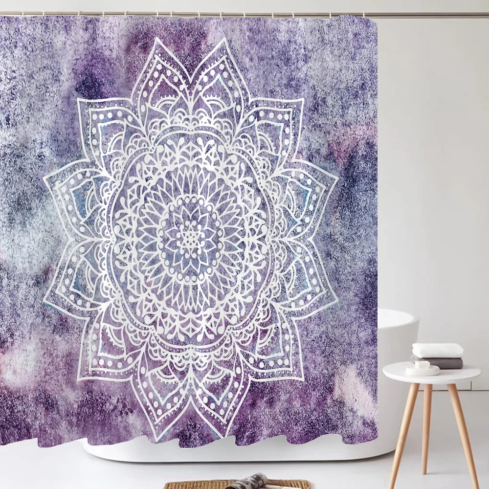 Bohemian style Shower Curtain Boho Mandala Print Design Aesthetic Bathroom Decor Washable Fabric Shower Curtains With Hooks