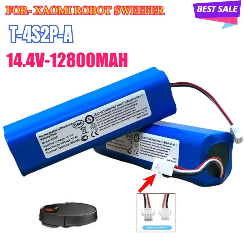 

New T-4S2P-A 14.4V 12800mAh 18650 Li-ion Battery for Ultenic T10 Robot Vacuum Cleaner Accessories Spare Parts Charging Battery
