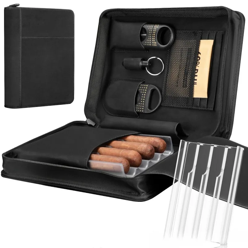 

5-Pack Frosted Humidor Male Gift Cigar Accessories Vintage Men's Multifunctional Cigar Cases Travel Wrist Convenient Protector