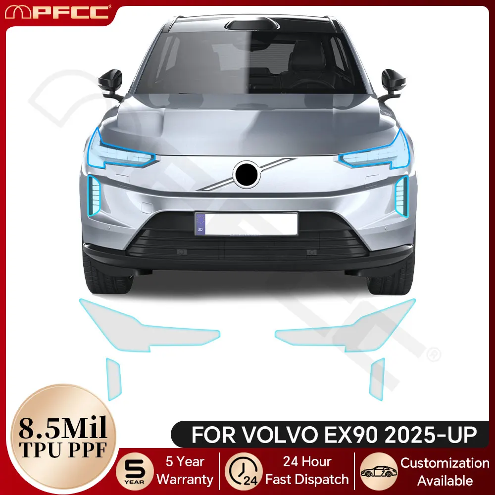 

For Volvo EX90 2025 Car Headlight Rearview Film B C Pillar TPU Protection Film Pre-cut PPF Bra Clear Kit Anti-scratch Cover