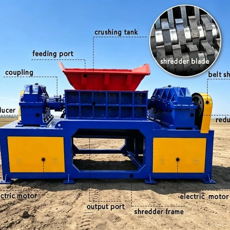 Industrial Shredder Machine Tire Wood Plastic Mixed Waste Crushing Equipment Multifunctional Recycling Device Custom Function