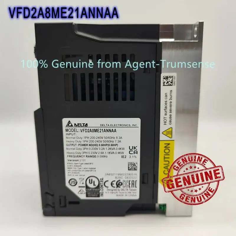 Genuine Delta 400W 220V ME300 Series Frequency Inverter VFD2A8ME21ANNAA Converter for Both Normal and Heacy Duty 0 to 599Hz