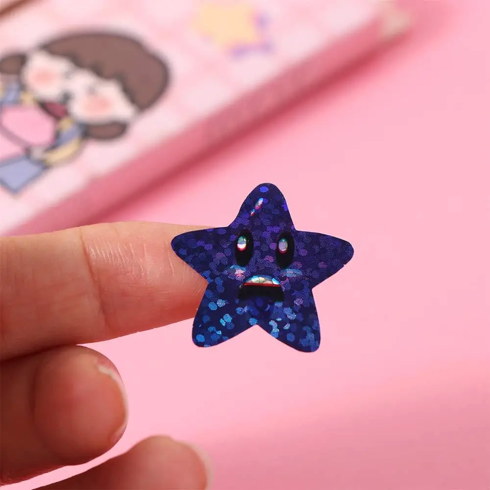 500pcs/roll Self-adhesive Colorful Glitter Star Stickers Vibrant Sealing Stickers Decorative Stickers Party Decor Labels