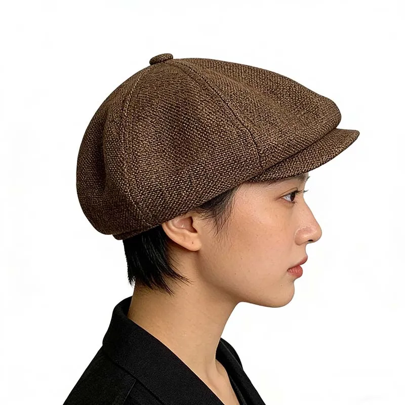 

Восьмиугольная кепка-газетчица, напоминающая льняную ткань, весенне-летняя дышащая шляпа для защиты от солнца, шляпа с очень большим обхватом головы для мужчин и женщин