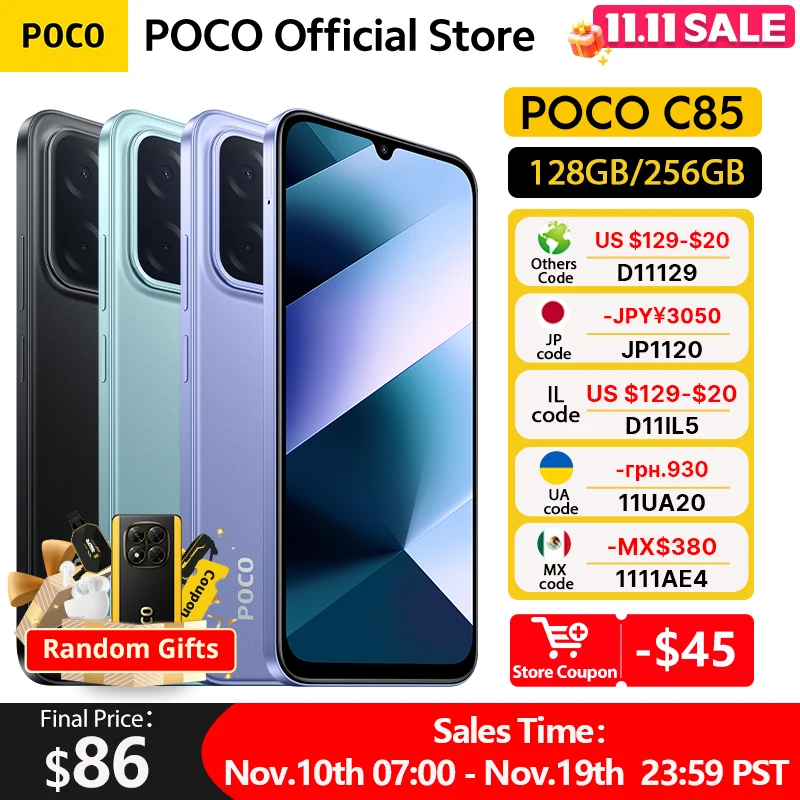 yZ[zPOCO C85 O[o X}[gtH NFC 128GB/256GB MediaTek Helio G81-Ultra 6.9C` hbghbvfBXvC 50MPCJ 6000mAh