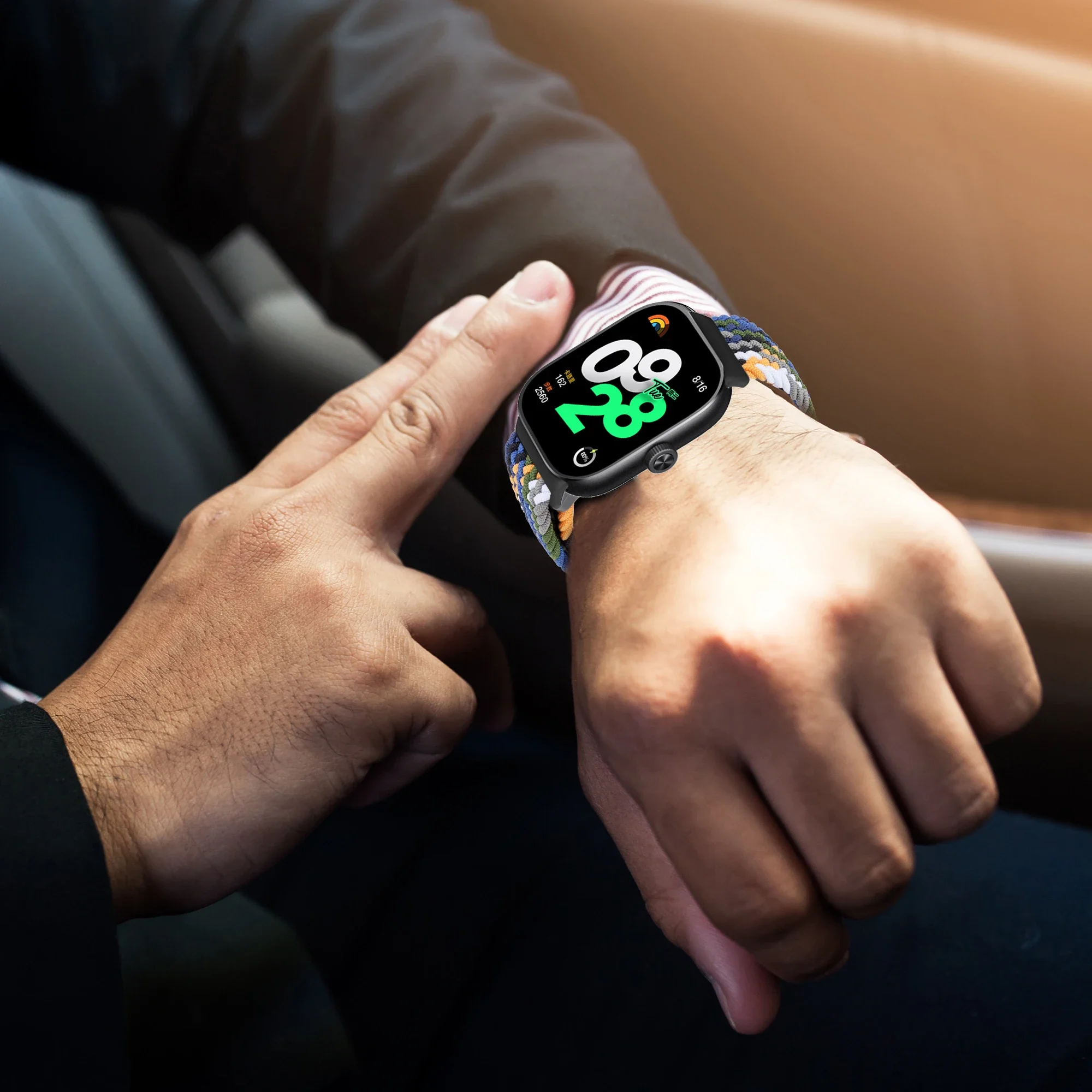 سوار نايلون مضفر مغناطيسي لساعة Redmi 5 4 حزام منفرد حلقة قابل للتعديل سوار كوريا رياضي لحزام Xiaomi Mi Band 9 8 Pro