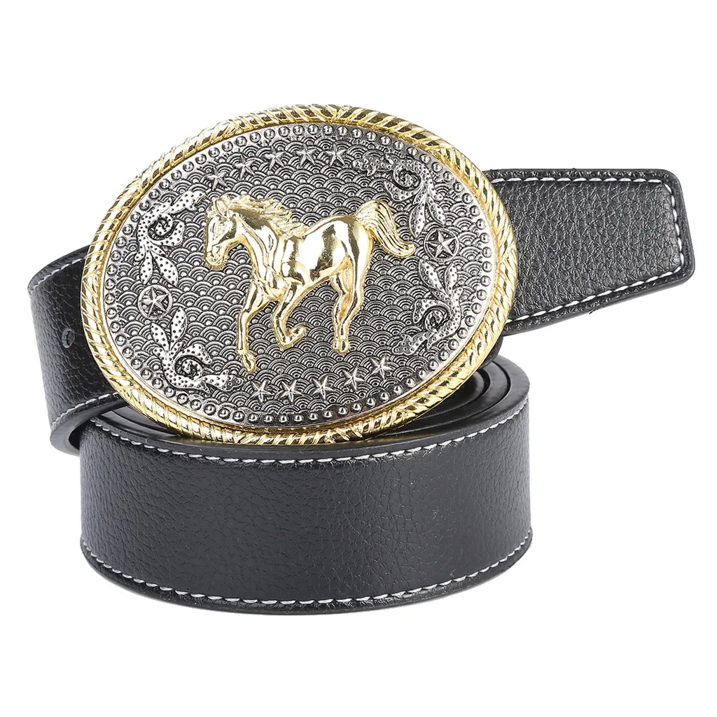 

Новый ретро-ремень Western Racing с гладкой пряжкой для молодых и модных мужчин.