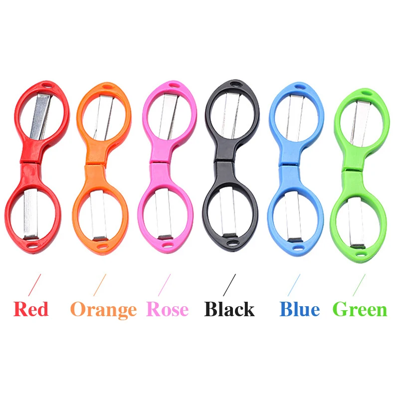 12Pcs Multifunction Folding Scissor Stationery  Tools  8 Words Stretch Shears Stainless Steel Safe Scissors for Child