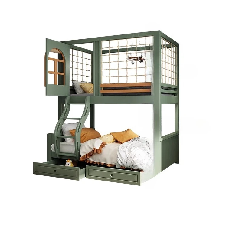 

Children's bed boy up and down bed Bunk bed All solid wood two-layer upper and lower bunk Princess Castle Tree House Female