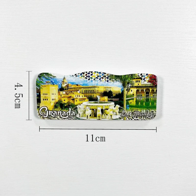 Granada, Spain World Travel Souvenirs, Kitchen and Home Decorations Heart shaped 3D Magnetic Refrigerator Stickers