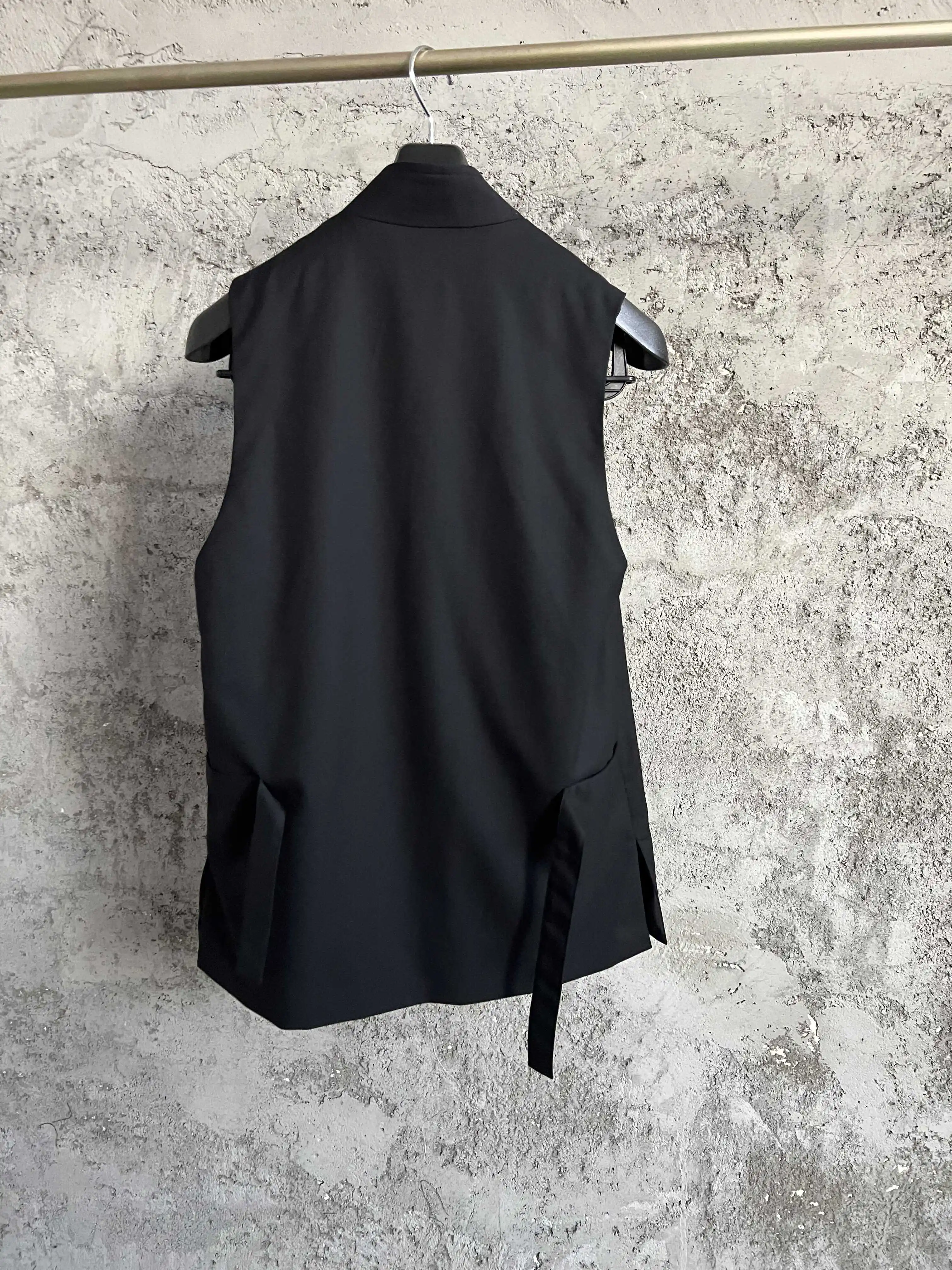 التصميم الأصلي: مرقع من القطن والكتان، صدرية مخططة، حزام، حقيبة وسترة #5