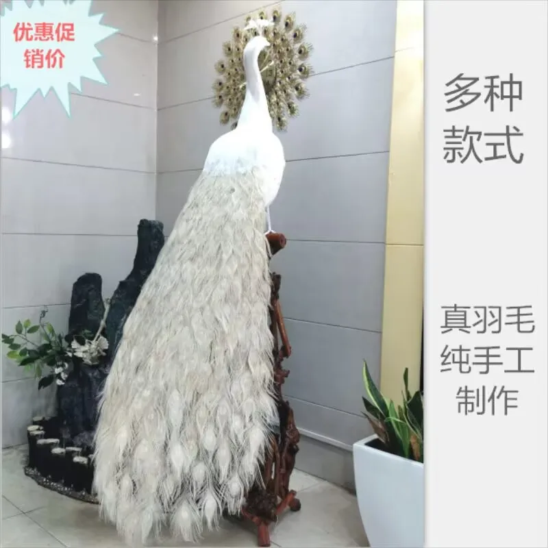 long tail beautiful simulation foam and feather white peacock model gift about 150cm a0088