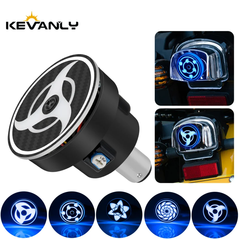 

Motorcycle Brake Light Hokage Wheel Eyes Rotating Rainbow Flashing Tail Light Auxiliary Bulb Anime Thememodification Accessories