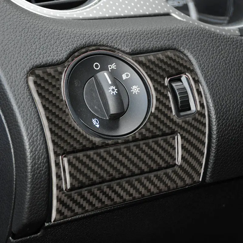 Picture 3: Car Accessories Front Headlight Switch Panel Frame Soft Carbon Fiber Sticker Trim For Ford Mustang 2009 2010 2011 2012 2013