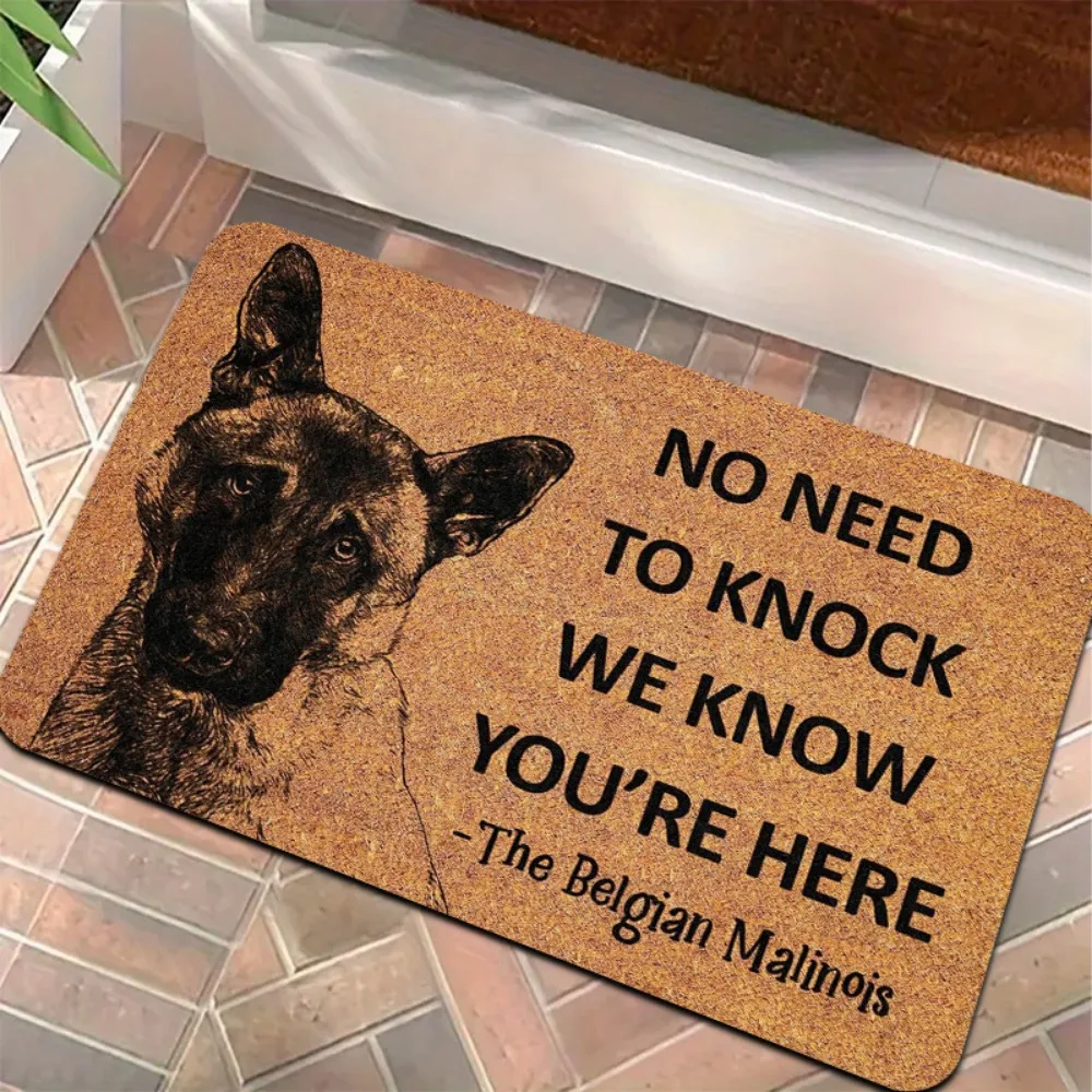 Belgian Shepherd Dog Print Entrance Doormat Non Slip Washable Floor Rug Indoor Outdoor Home Decor Welcome Mat 1PC