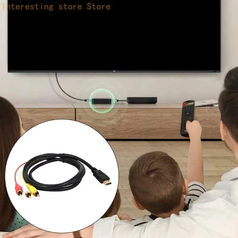 

55KC HDTV-compatible to 3RCA Adapter Cable Supports 1080P Resolution Gold Plated Connectors for HDTV Player Projectors